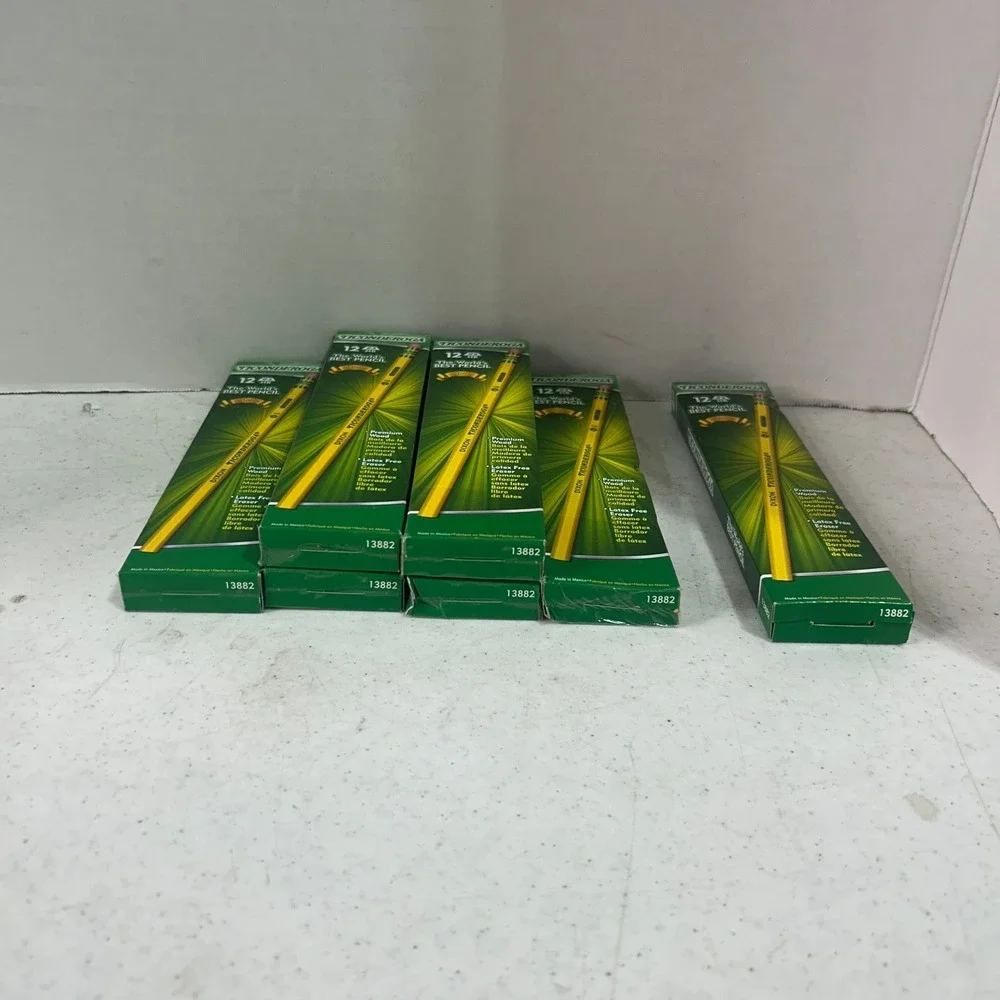 9 Dozen Dixon Ticonderoga 2 HB Wood Cased Pencils Yellow 108 Count Bulk 13882